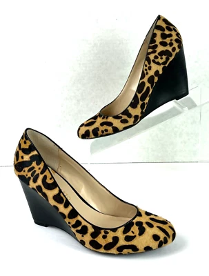 Zapatos de tacón de cuña Franco Sarto para mujer marrón negro con estampado de animales pelo de becerro talla 7M Foto 1 de 4