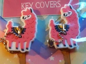 Pink Llama Key Covers 2 Pack slip resistant Rubber Cute - Picture 1 of 4