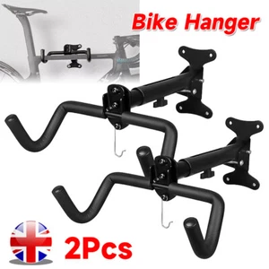 2Pcs Bike Wall Mount Bicycle Hanger for Garage Wall Horizontal Bike Rack MTB - Picture 1 of 11
