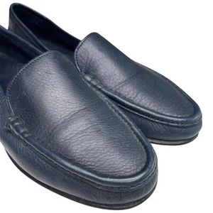 Cole Haan Mens Navy Italian Soft Leather Casual Dress Moccasin Loafer Shoes 10.5 - Picture 1 of 12