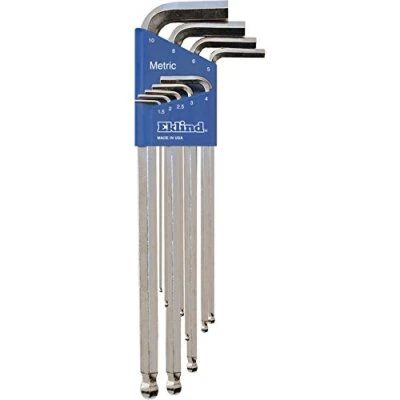 Eklind 17709 Bright Ball-Hex-L Key Allen Wrench - 9pc set Metric MM sizes 1.5-10 - Image 1 of 4