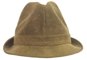 Vintage Beacon Hill Corduroy Fedora Trilby Hat Cap Size Small Mens Brown - Picture 1 of 8