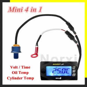 Mini 4 in 1 Cylinder Head Temperature Oil Temperature Voltage Time NORXI meter - Picture 1 of 24