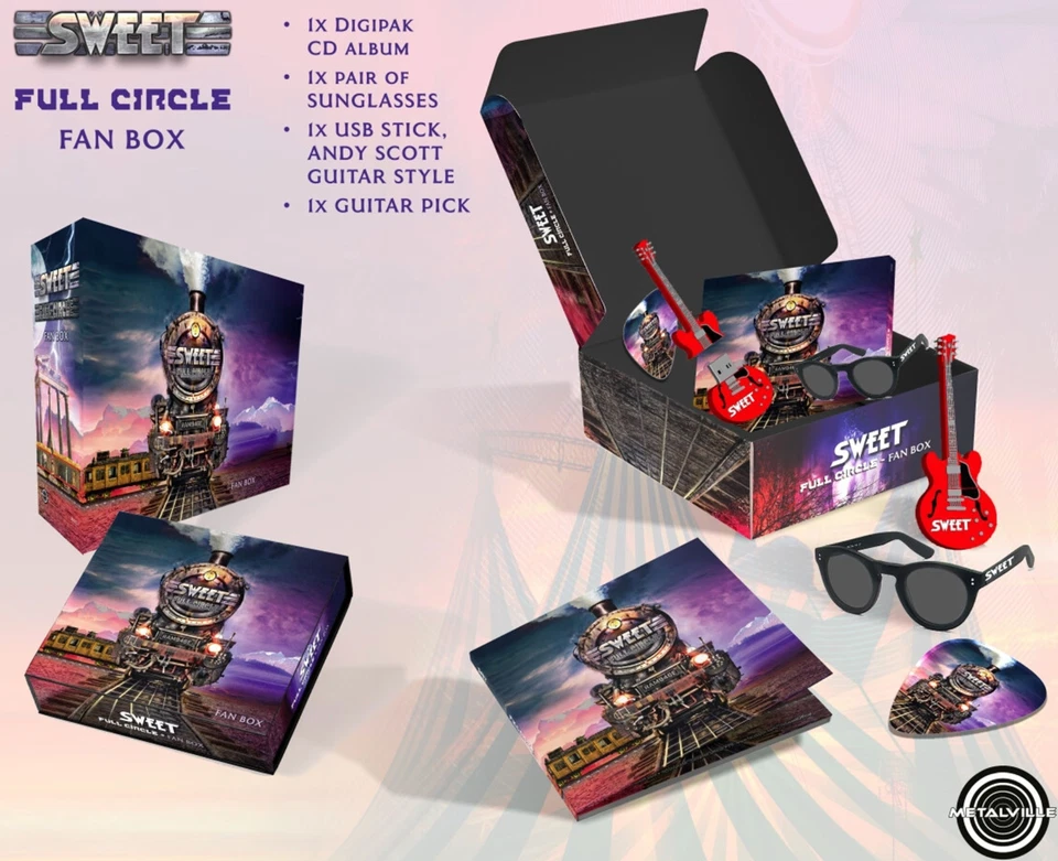 The Sweet - Full Circle LIM Fanbox Digi CD Guitar USB Stick Sunglasses Pick  NEU - Bild 1 von 1
