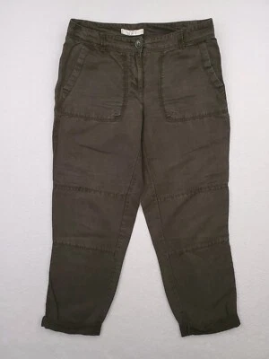 Ann Taylor Loft Pants Womens 30 Green Cropped Boyfriend Chino Army Twill — 第 1/4 张图片