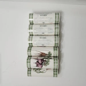 Laura Ashley Vintage Home Wallpaper Border Kitchen Vegetables Multi White Lot 6 - Picture 1 of 10