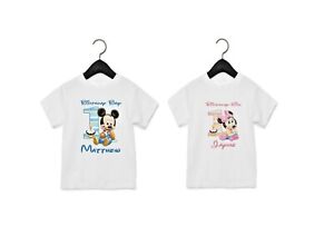 Disney Theme Personalised Birthday Girl / Boy 1st Birthday T Shirt 