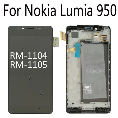 Original with frame For Nokia Lumia 950 RM-1104 RM-1105 LCD Display Touch Screen - Image 1 of 4