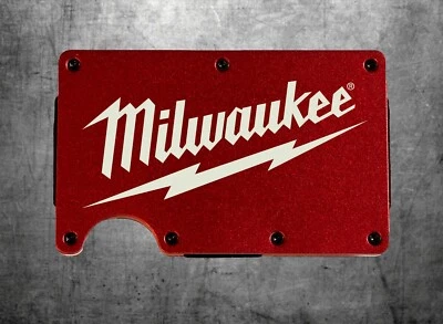 CUSTOM Milwaukee Tool Thin Metal RFID Blocking Laser Engraved Slim Wallet - Image 1 of 4