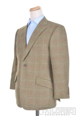 PAUL STUART Green Plaid Check 100% Lambswool Blazer Sport Coat Jacket - 41 S - Image 1 of 4