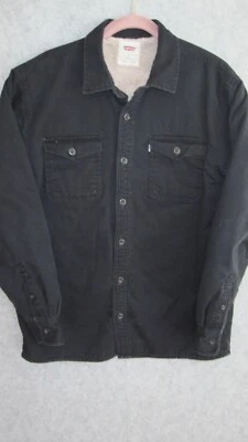 Levi's Coat Men's M Black Fleece Lined Metal ButtonsChest Pockets Casual Classic - Image 1 of 4