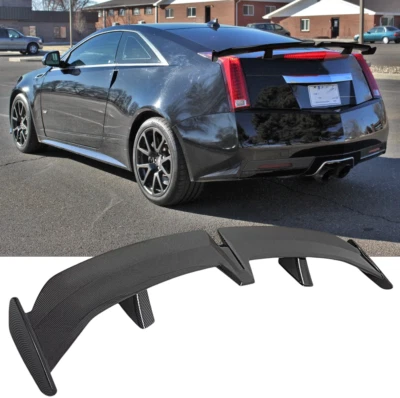 55" Carbon Fiber Rear Trunk Spoiler Racing Wing Lip PRO Style For Cadillac CTS - Image 1 of 4