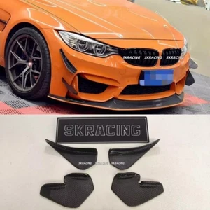 Carbon Fiber Front Bumper Side Splitter Fins Fits 2015-20 BMW M3 M4 F80 F82 F83 - Picture 1 of 18