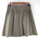 Banana Republic 100% Silk Pleated Skirt Women's Size 4 Brown Green Abstract