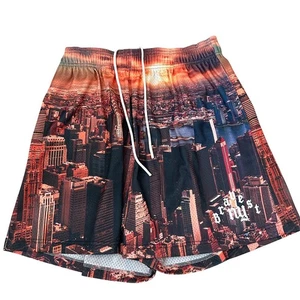 NWT Bravest Studios NYC Cityscape Athleisure/Streetwear Mesh Lined Shorts XL - Picture 1 of 4