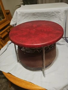 Vintage 1950er MCM Sears Kenmore rot weinrot rund Atom Hassock Ventilator FUNKTIONIERT - Bild 1 von 8