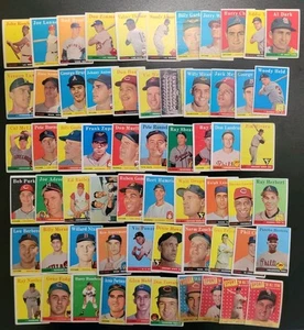 1958 Topps Baseball Cards - 62 Card Lot - For Kaz-380 - Picture 1 of 15