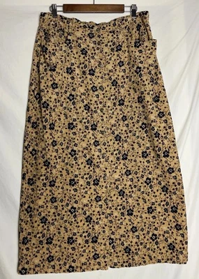 Falda Bobbie Brooks Maxi Azul Floral Pana Talla 18 Cottagecore Pradera Foto 1 de 4
