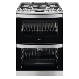 AEG 5000 Series 60cm Dual Fuel Cooker - Stainless Steel CKB6541ACM - Picture 1 of 8