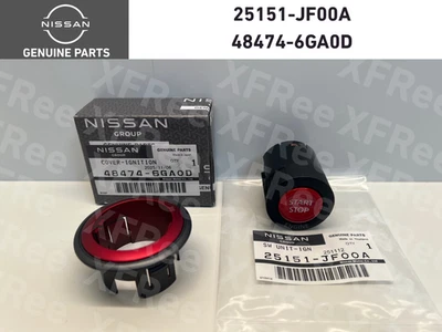 Nissan Infiniti Genuine GT-R 370Z Push Start Button Switch & NISMO Cover Set OEM - Image 1 of 4