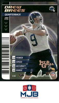 2001 NFL Showdown 1st & Goal Drew Brees Rookie #116 2 - Image 1 of 2
