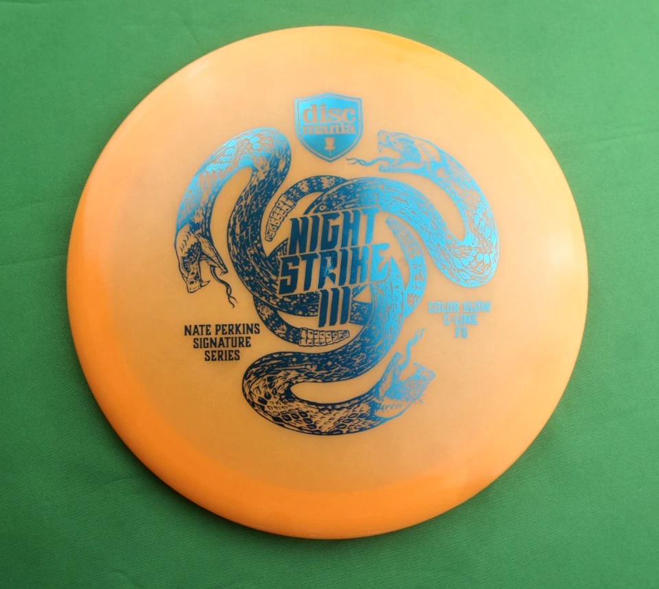 New Disc Mania Night Strike 3 Orange C-Line Glow Nate Perkins Series 168G - Image 1 of 4