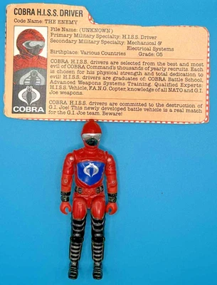 GI Joe 1983 Cobra HISS Tank Driver usado con tarjeta de archivo (sin tanque) pintura muy bonita Foto 1 de 4
