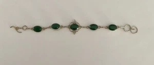 Mirror Finish Oval Shape Gemstone Bracelet 925 Silver Bracelet - Picture 1 of 11