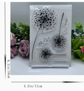 dandelion clear stamps wildflower card NEW Free Ship - Picture 1 of 1