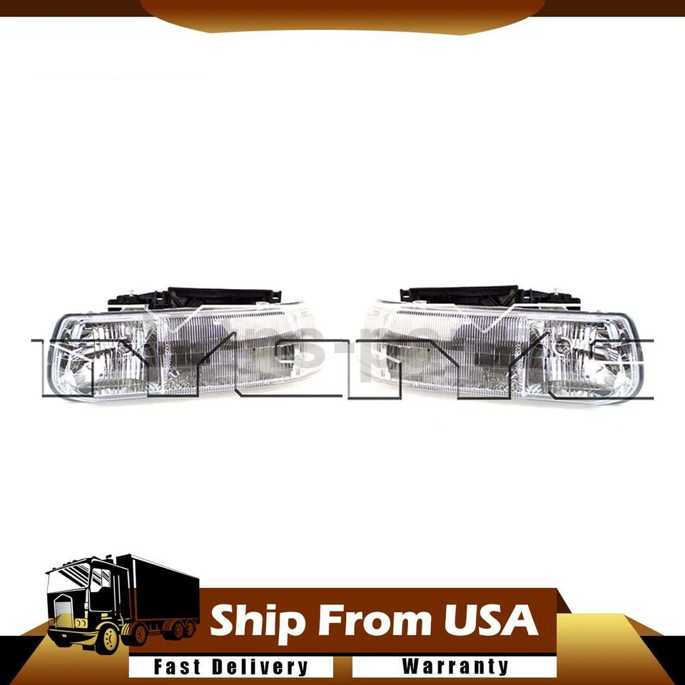 2x Conjunto de faros izquierdo derecho TYC para Silverado 1500 1999-2002 Foto 1 de 4