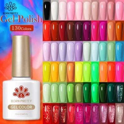 BORN PRETTY 10 ml Gel Esmalte de Uñas UV Gel 130 Colores Remojo Base Capa Superior Foto 1 de 4