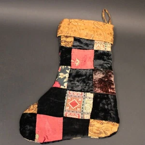Coldwater Creek Boho Holiday Velvet Patchwork Christmas Stocking - Picture 1 of 14