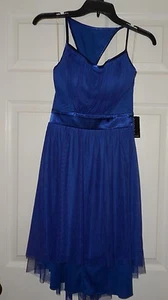 Vestido Teeze Me Alto Bajo Francés Eléctrico Azul Gasa Lentejuelas Talla 3 Nuevo con Etiquetas - Imagen 1 de 1