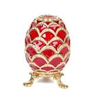  Faberge Egg Style Jewelry Trinket Box Hinged Unique Gift for Home Decor 
