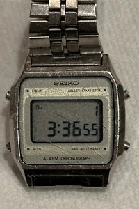 RELOJ CRONÓGRAFO ALARMA DIGITAL LCD CUARZO VINTAGE SEIKO A914-5A09 Ver Desc. - Imagen 1 de 11