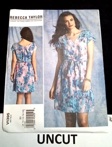 VOGUE REBECCA TAYLOR Designer Pattern V1395 Misses 8-16 Pullover Tie Front Dress - Picture 1 of 8