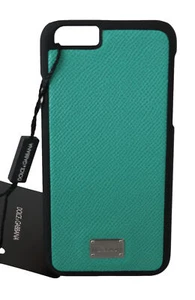 DOLCE & GABBANA Phone Case Cover Green Leather Silver DG Logo iPhone 6 RRP $200 - Picture 1 of 5