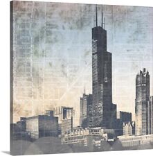 Chicago Skyline I Canvas Wall Art Print, Chicago Home Decor