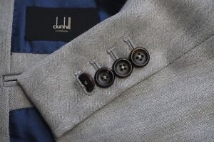 Dunhill CURRENT Silk Blend Herringbone Light Gray Sport Coat Jacket Sz 39R