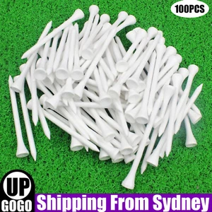 100 Pack White Wood Wooden Golf Tees 83mm Golf Ball Tees Supplies Accessories AU - Picture 1 of 12
