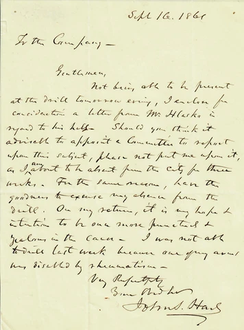 "American Author" John Seely Hart Hand Written Letter Dated 1861 JG Autographs Cover