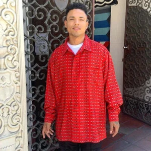 Men's Pelle Pelle Red | Black | White Button Down Shirt NWT - Picture 1 of 4