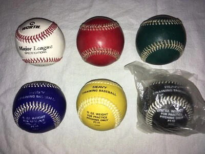 Kit de entrenamiento de lanzadores de béisbol Worth. 6 bolas de peso diferente. Sistema de lanzamiento Foto 1 de 4