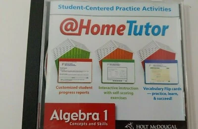 Holt McDougal Algebra 1 concepts & skills at home tutor CD Rom Houghton Mifflin - Image 1 of 4