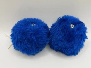 Vintage Roller Skate 4" Pom-Poms Tie-On Royal Blue w/ Bells Indoor Derby Pair - Picture 1 of 8