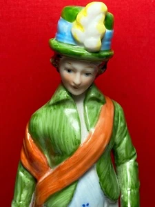 Vintage Porcelain Figurine Fancy Lady with yellow Umbrella Carl Scheidig?  Mint - Picture 1 of 8