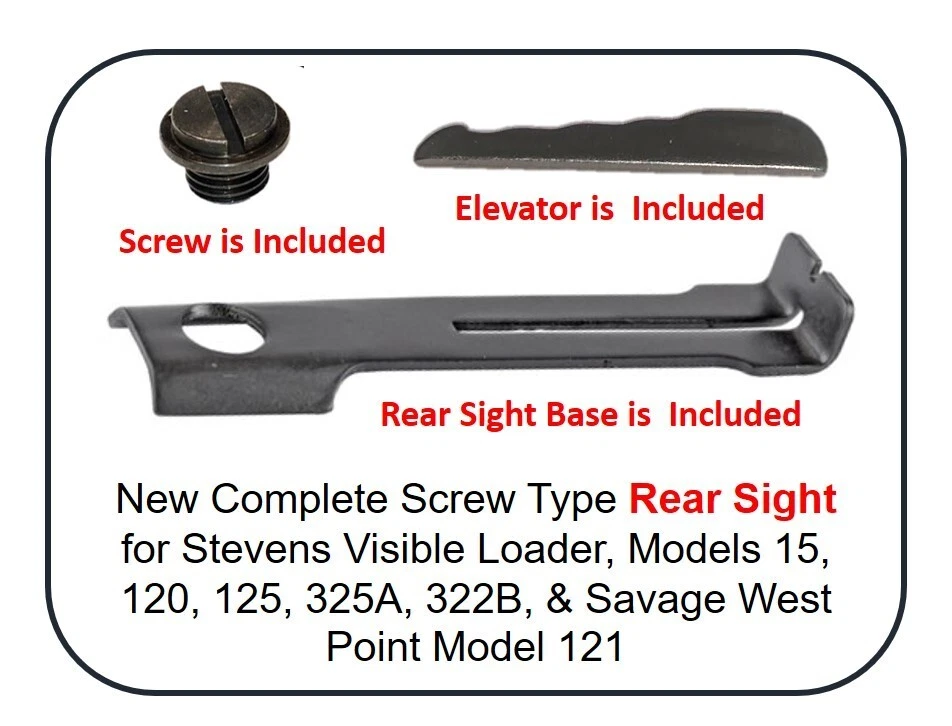 Nueva mira trasera completa tipo tornillo para rifles Stevens selectos Foto 1 de 4