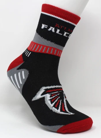 Atlanta Falcons NFL Black Red Gray Deuce Adult 1/4 Quarter Socks *Large Cover