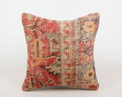 Funda de Almohada Kilim Turco Suroeste Bohemio Marroquí Boho Kilim Alfombra Cubierta Foto 1 de 4