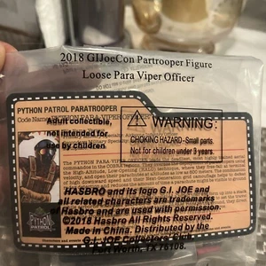 Gi Joe Convention 2018 Para trooper Figure Para Viper Officer - Picture 1 of 2